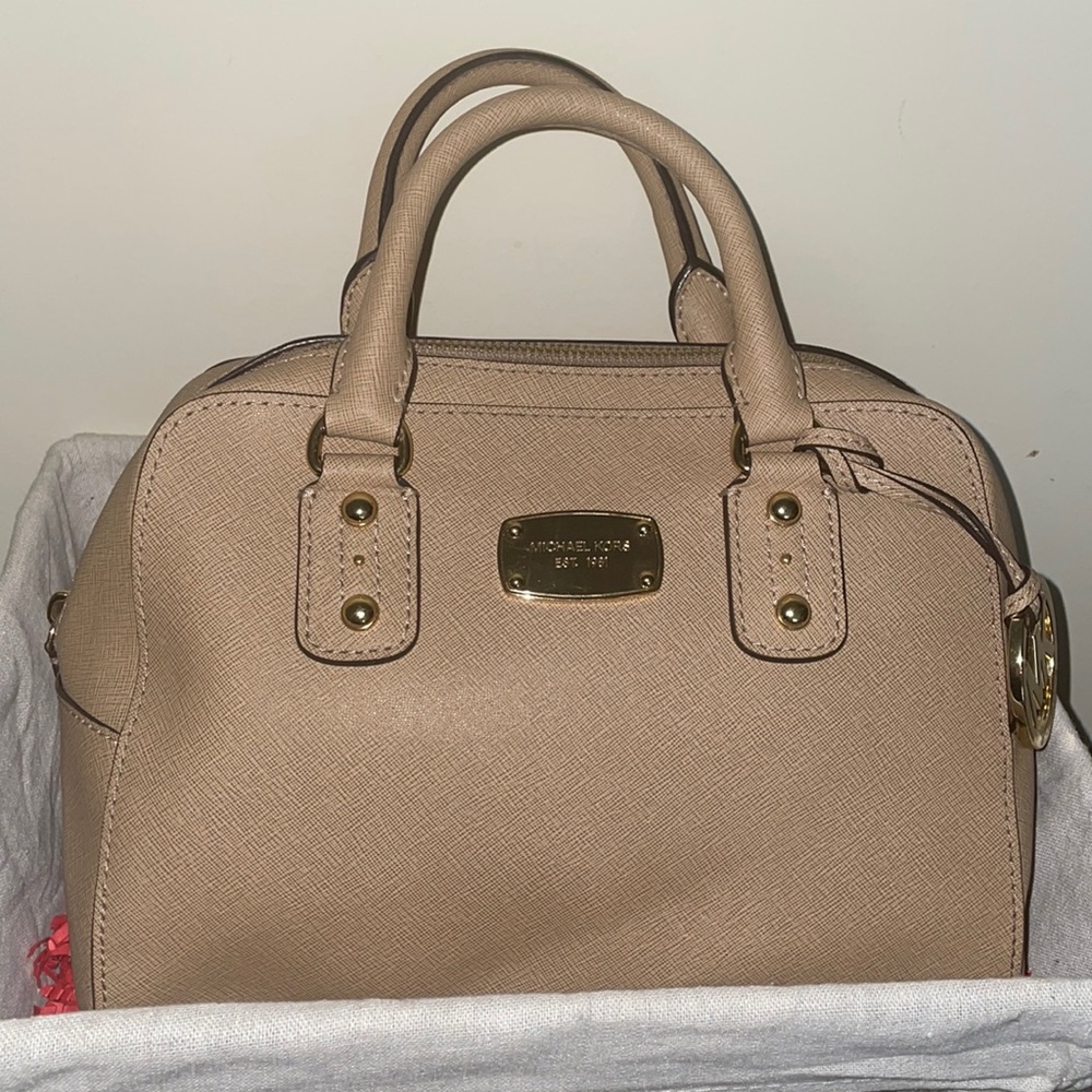 Taupe Color Michael Kors Small Satchel Purse